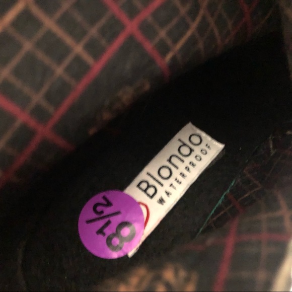 NEW Blondo Leather Suede Tall stacked Heel Boot Black 8.5 - Picture 15 of 16